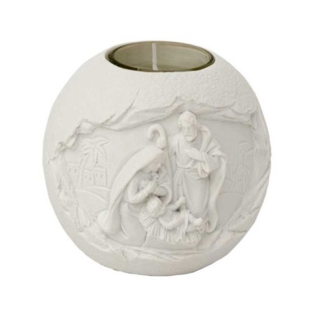 Belén, portavelas de escayola para pintar. 10x10x10cm