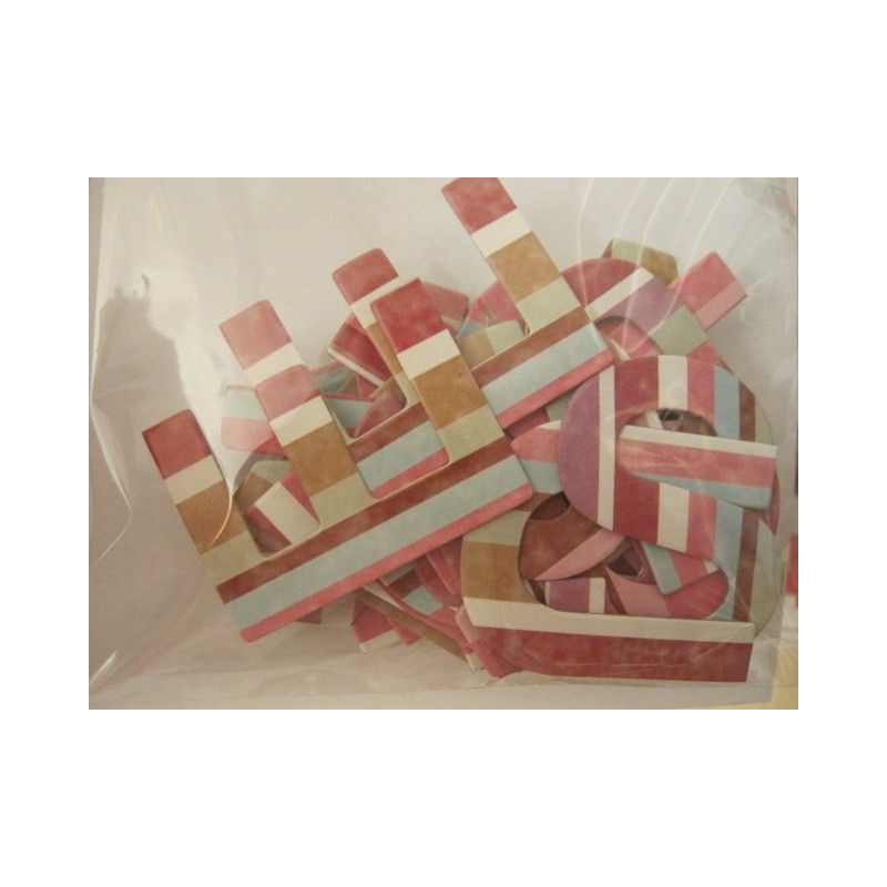 Alfabeto decorado. Rosa o turquesa.|L' aura Bella