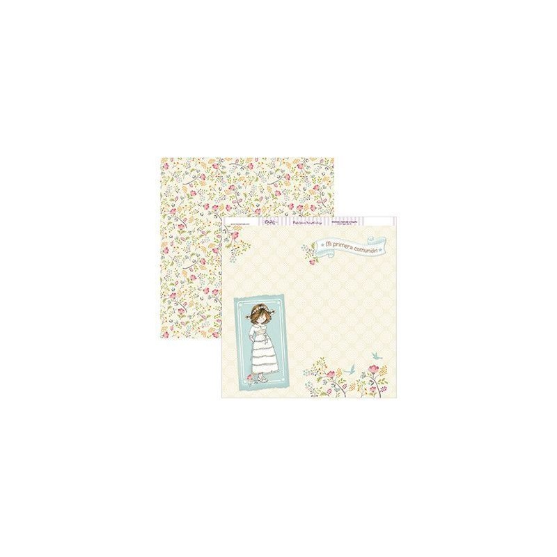 Papel Scrap Comunión niña diadema flores Dayka SCP-143| L'aura Bella