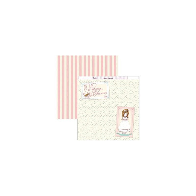 Papel Scrap Comunión niña con trenzas Dayka SCP-144| L'aura Bella