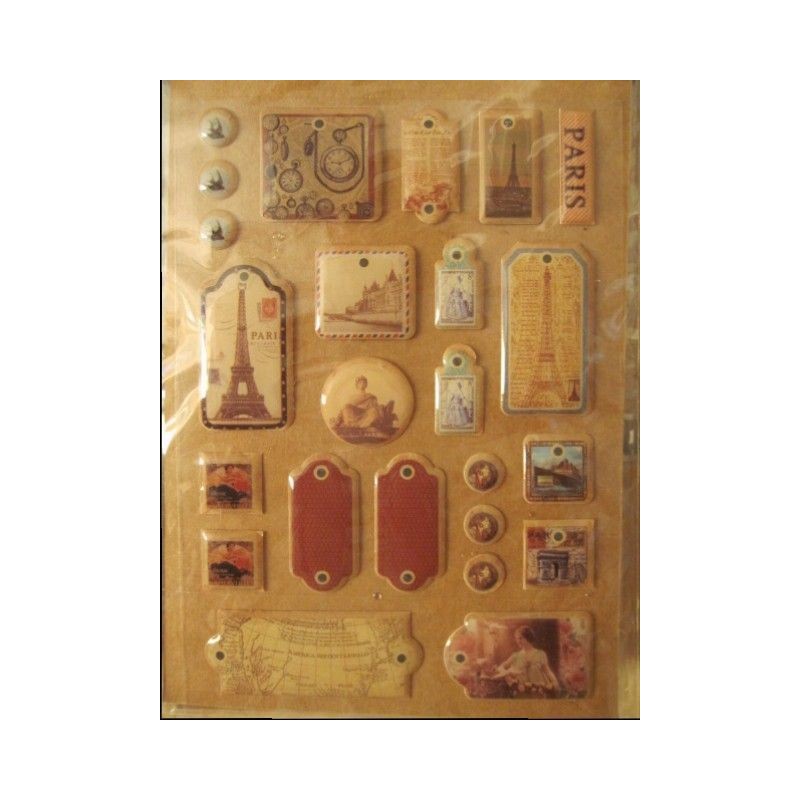 Pegatinas con relieve.  24 pcs.. Foimpex. Decoraciones, Pegatinas