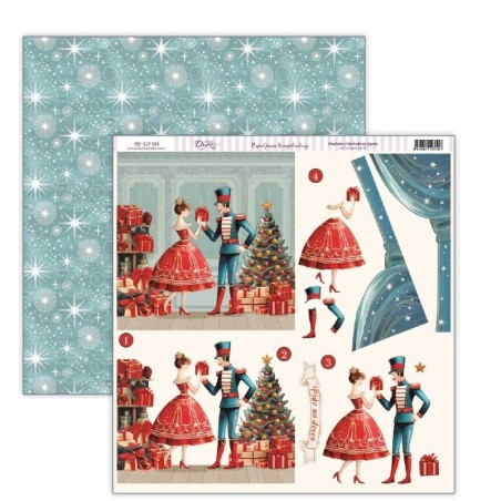 Papel Scrapbooking soldadito y bailarina 3D, Navidad | L'aura Bella