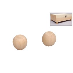 pack de 4 patas de madera, forma barril. 2.3x2.4 cm | L'aura Bella