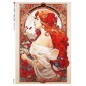 Chica Pelirroja con vestido blanco Art Nouveau, Mucha. Papel de arroz A2,  59,4 x 42cm