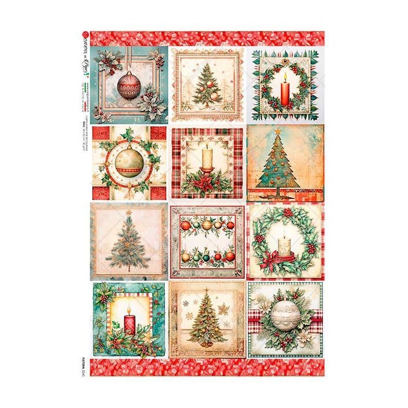 Navidad, 12 imágenes. Papel de arroz A3 | L'aura Bella
