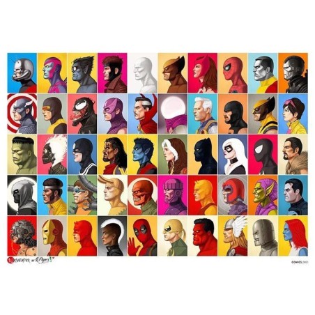 Personajes de Comics Marvel. Papel de arroz A3 | L'aura Bella