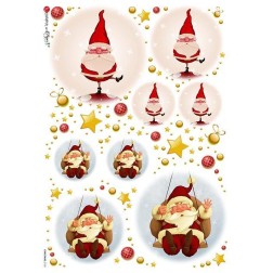 Papá Noel, dos diseños. Papel de arroz A4, 22x32 cm | L'aura Bella