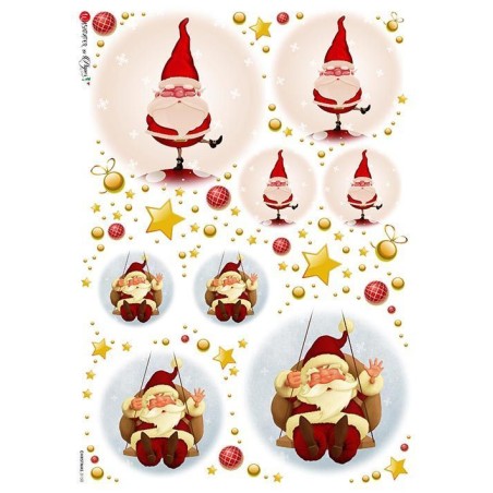 Papá Noel, dos diseños. Papel de arroz A4, 22x32 cm | L'aura Bella