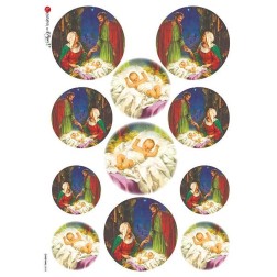 Sagrada Familia, Navidad. Papel de arroz A5, 22,5x16 cm | L'aura Bella