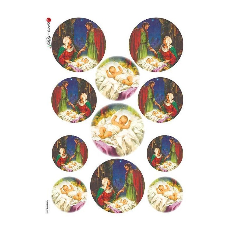 Sagrada Familia, Navidad. Papel de arroz A5, 22,5x16 cm | L'aura Bella