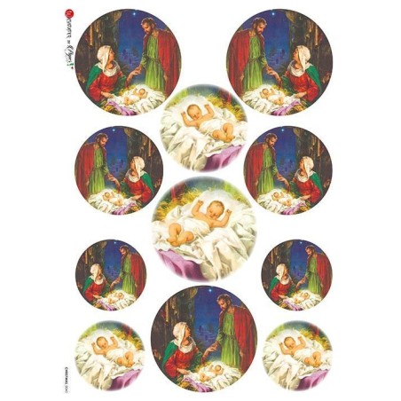 Sagrada Familia, Navidad. Papel de arroz A5, 22,5x16 cm | L'aura Bella