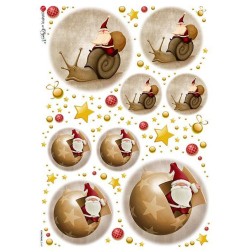 Papá Noel, Navidad. Papel de arroz A5, 22,5x16 cm | L'aura Bella