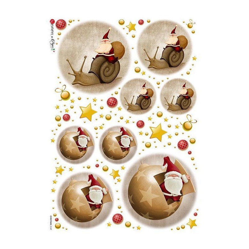 Papá Noel, Navidad. Papel de arroz A5, 22,5x16 cm | L'aura Bella