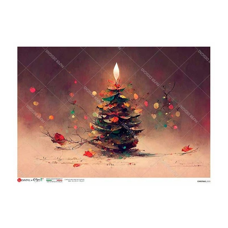Árbol de Navidad. Papel de arroz A5, 22,5x16 cm | L'aura Bella