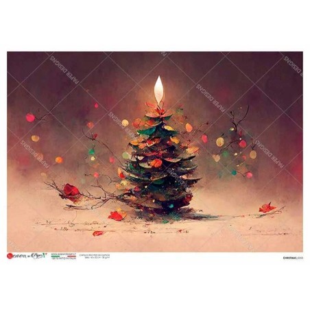 Árbol de Navidad. Papel de arroz A5, 22,5x16 cm | L'aura Bella