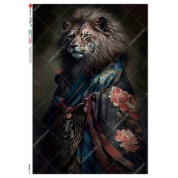 León con Kimono. Papel de arroz A5, 22,5x16 cm | L'aura Bella