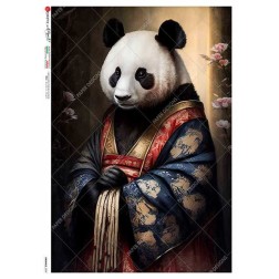 Oso Panda con Kimono. Papel de arroz A5, 22,5x16 cm | L'aura Bella
