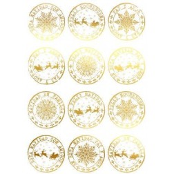 12 sellos navideños. Navidad FOLEX Oro. 20x30cm FSE015O | L'aura Bella