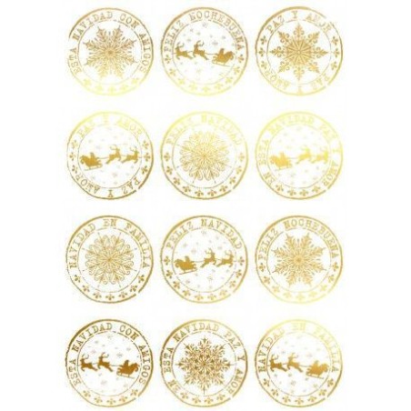 12 sellos navideños. Navidad FOLEX Oro. 20x30cm FSE015O | L'aura Bella