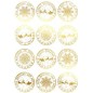 12 sellos navideños. Navidad. Lámina Folex Oro. 20 x 30 cm