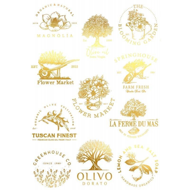 11 etiquetas naturaleza. FOLEX Oro. 20x30cm FSE031O | L'aura Bella