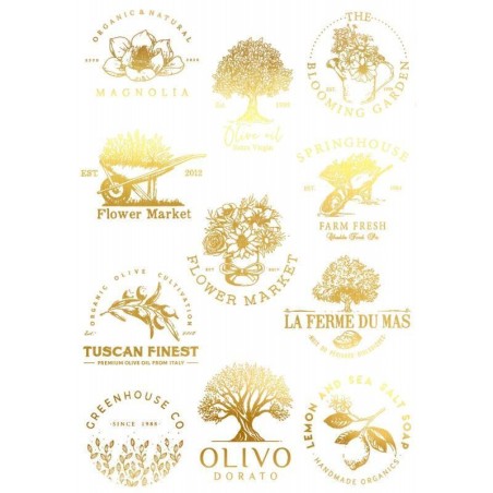 11 etiquetas naturaleza. FOLEX Oro. 20x30cm FSE031O | L'aura Bella