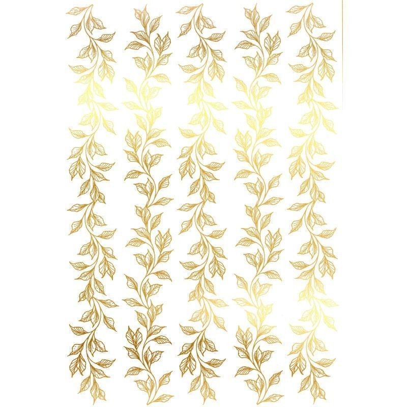 Ramaje, 5 cenefas hojas. FOLEX Oro. 20x30cm FSE044O | L'aura Bella