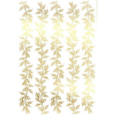 Ramaje, 5 cenefas hojas. FOLEX Oro. 20x30cm FSE044O | L'aura Bella