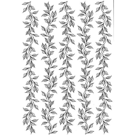 Ramaje, 5 cenefas hojas. FOLEX Peltre. 20x30cm FSE044P | L'aura Bella