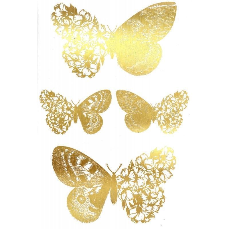 4 Mariposas. L'amina FOLEX Oro. 20x30cm FSE053O | L'aura Bella