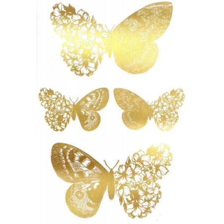 4 Mariposas. L'amina FOLEX Oro. 20x30cm FSE053O | L'aura Bella