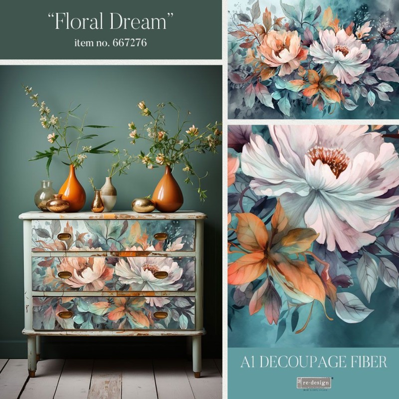 Floral Dream. A1 Decoupage Fiber Paper Redesign 667276 | L'aura Bella