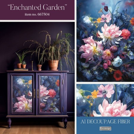 Enchanted Garden. A1 Decoupage Fiber Paper Redesign  | L'aura Bella