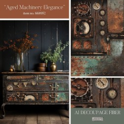 Aged Machinery Elegance. A1 Decoupage Paper Redesign | L'aura Bella