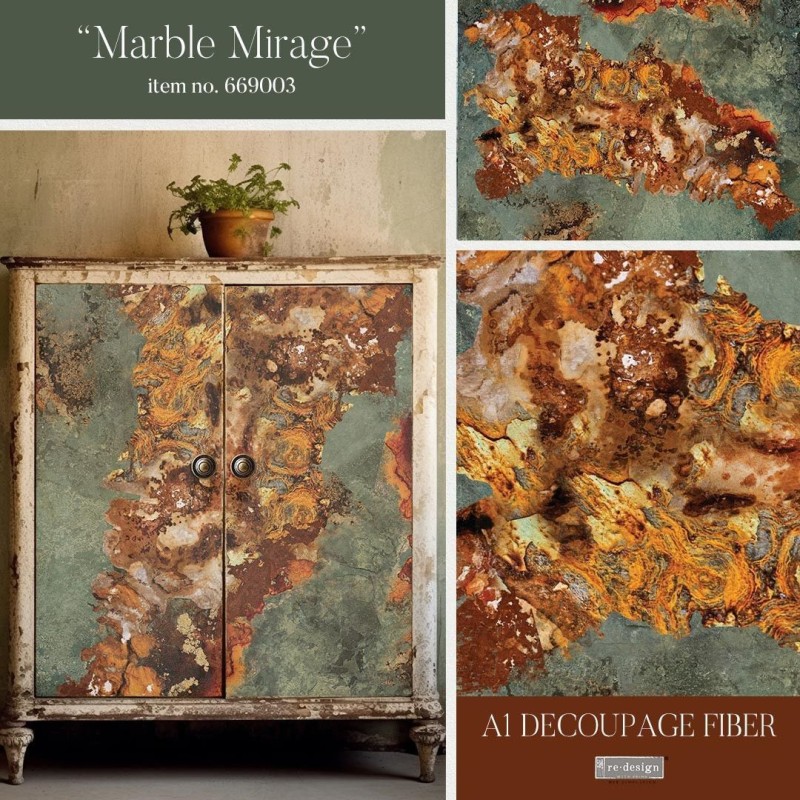 Marble Mirage. A1 Decoupage Fiber Paper Redesign 669003 | L'aura Bella