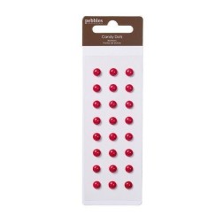 Perlas rojas mate. 24 uds.. Pebbles. Decoraciones, Perlas y cristales