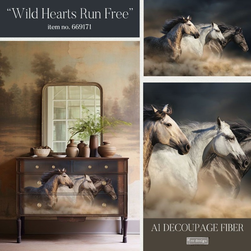 Wild Hearts Run Free A1 Decoupage Paper Redesign 669171 | L'aura Bella