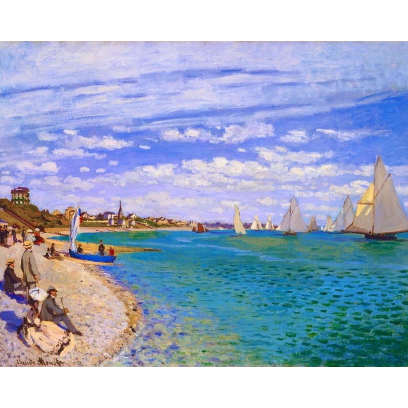 Pintar por números: Regatas en Saint-Adresse. Monet | L'aura Bella