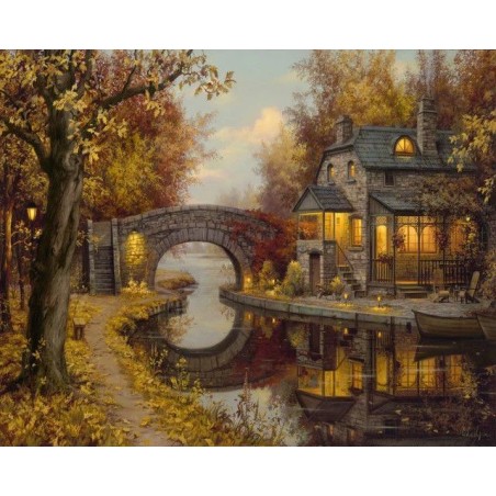 Pintar por números:  Retiro y tranquilidad. lienzo enrollado | L'aura Bella