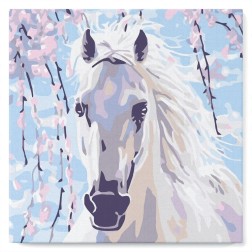 Pintar por números MINI: Caballo. Bastidor 20x20cm | L'aura Bella