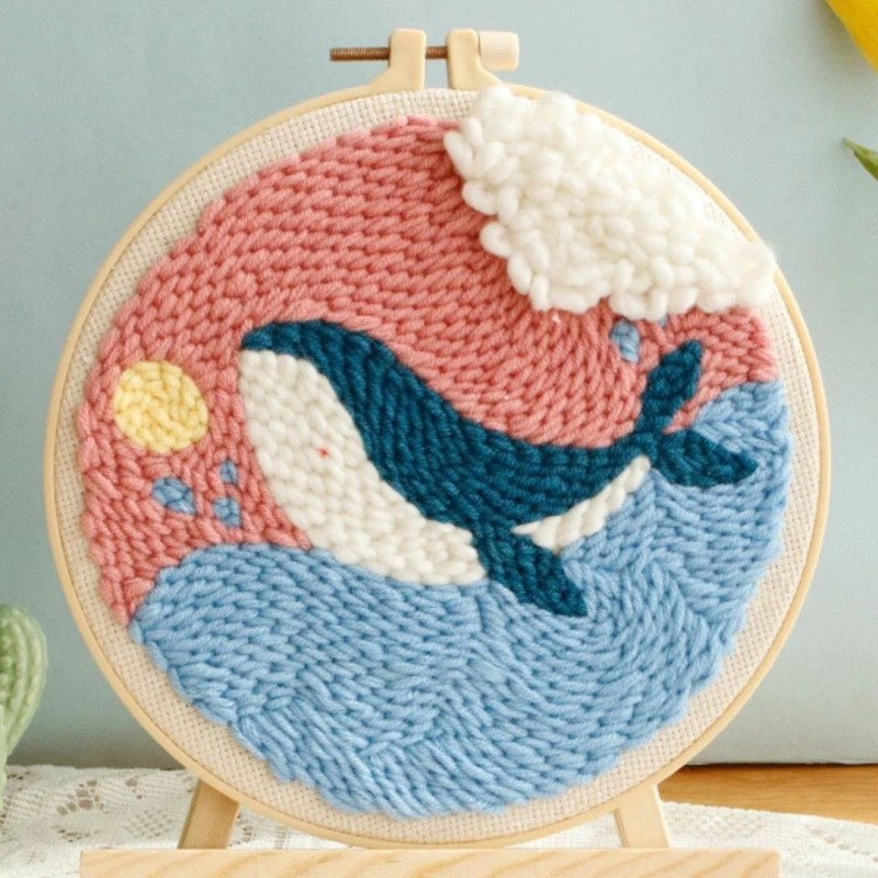 Kit Punch Needle Ballena Bonita. Kit manualidades DIY | L'aura Bella
