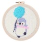 Kit Punch Needle Pingüino y Globo. Kit de manualidades DIY