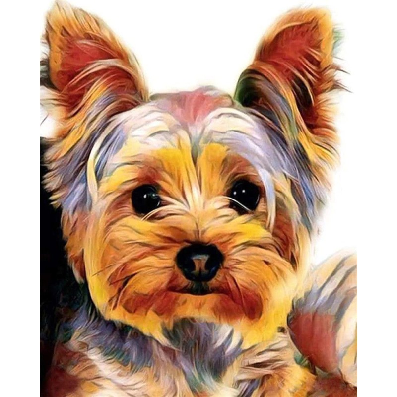 Kit Punto de Cruz Yorkshire Terrier 32 x 40 cm | L'aura Bella