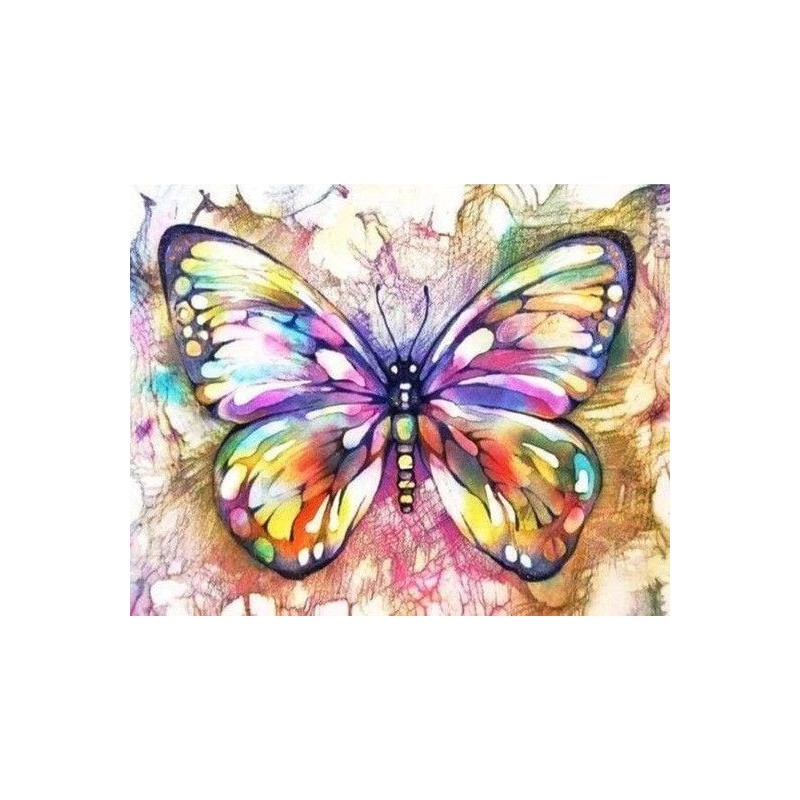 Kit Punto de Cruz Mariposa de colores 32 x 40 cm | L'aura Bella