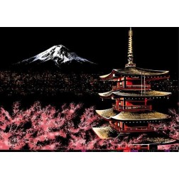 Kit Arte para Rascar: Monte Fuji, Japón, 29.7x42cm | L'aura Bella
