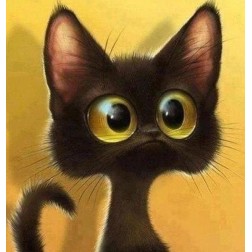 Diamond Painting: Gato Sorprendido. 40x50cm. Bastidor | L'aura Bella