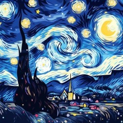 Diamond Painting: Noche Estrellada, Van Gogh. Bastidor | L'aura Bella