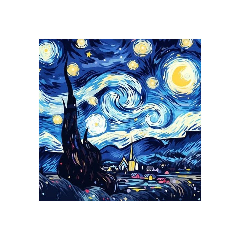 Diamond Painting: Noche Estrellada, Van Gogh. Bastidor | L'aura Bella
