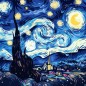 Diamond Painting: Noche Estrellada, Van Gogh. 25x 25cm. Sobre Bastidor