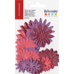 Flores de papel. Azules  y blancas. 24 pzs.. Artemio. Decoraciones, Flores